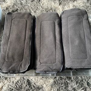 Charcoal colored washable bamboo inserts for reusable diapers